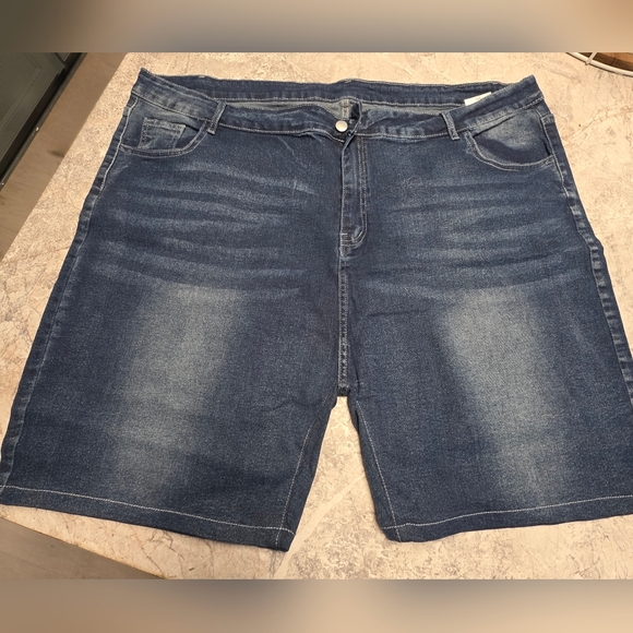 Womens High Rise Plus Size Embroidered Denim Shorts Size 6X New - Picture 4 of 10